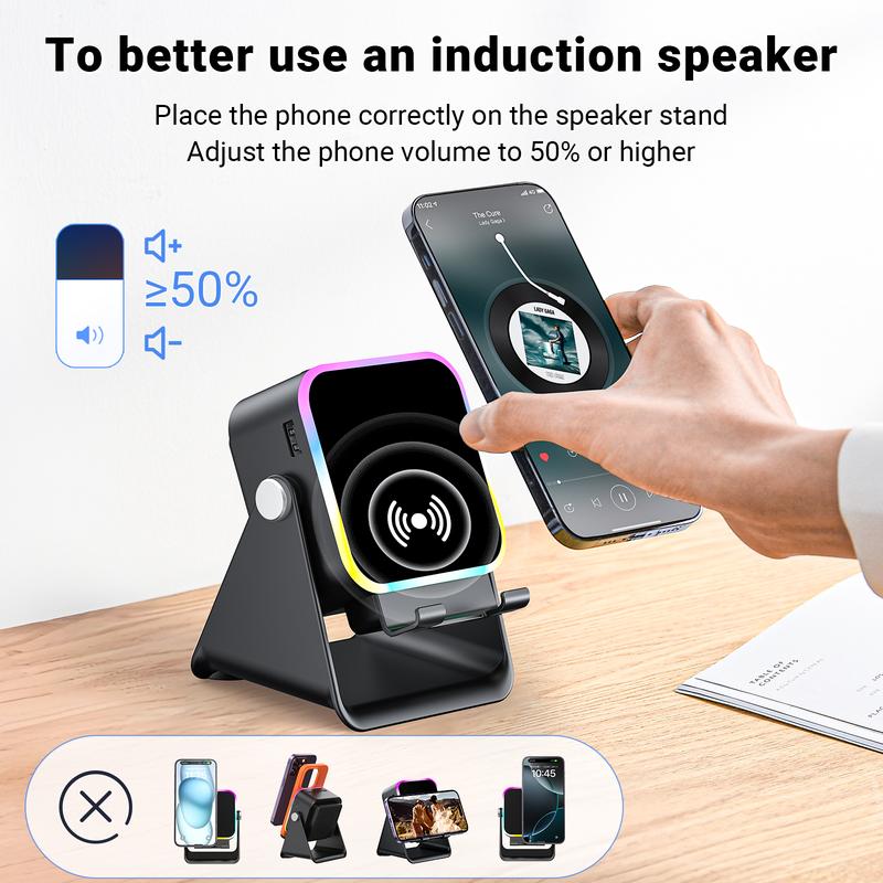 5-in-1 Wireless Induction Audio & Bluetooth Speaker