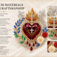 Sacred Heart Floral Gemstone Brooch | Vintage Palace-Inspired Statement Pin