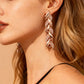2PCS Glass Leaf Necklace Set Elegant Rhinestone Chain Necklace Bracelet For Women Fashion Luxury Jewelry Set - 5