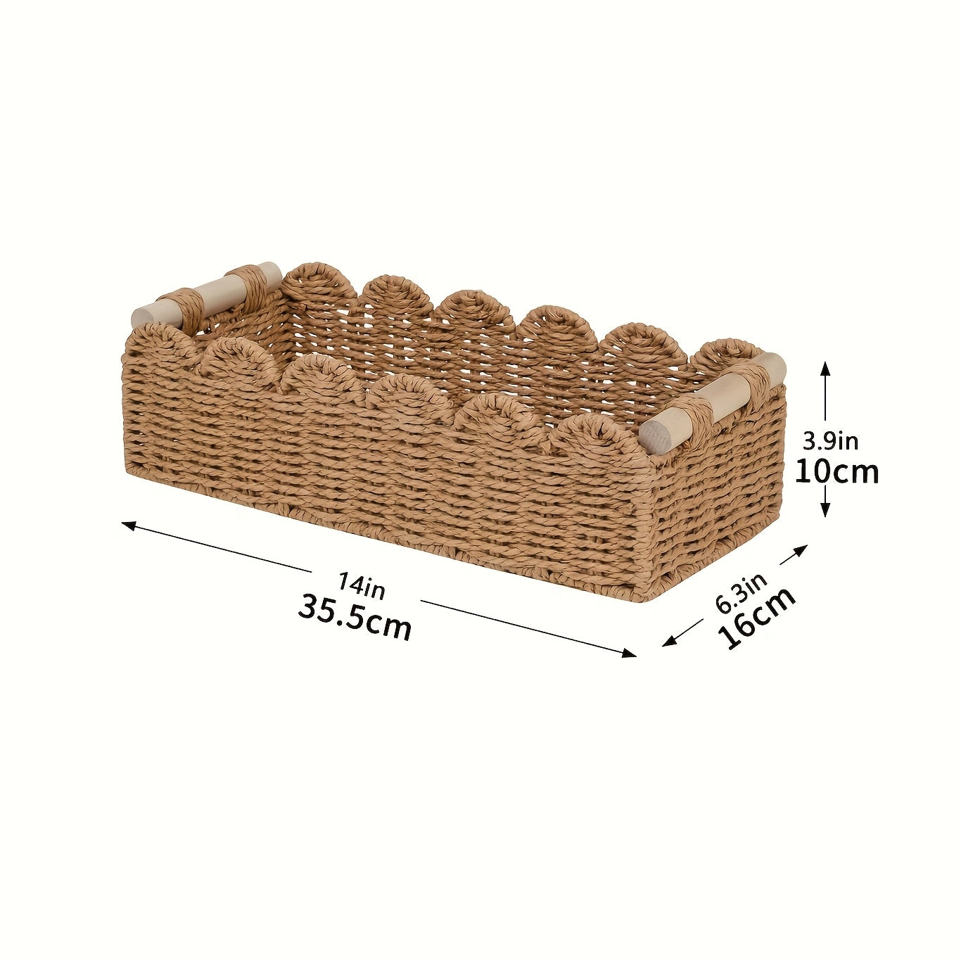 2 Pack Handmade Storage Basket with Handle