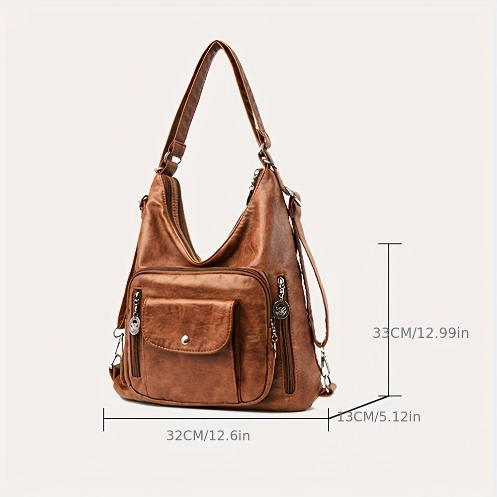 Women's Convertible Multi-Pocket Shoulder Bag