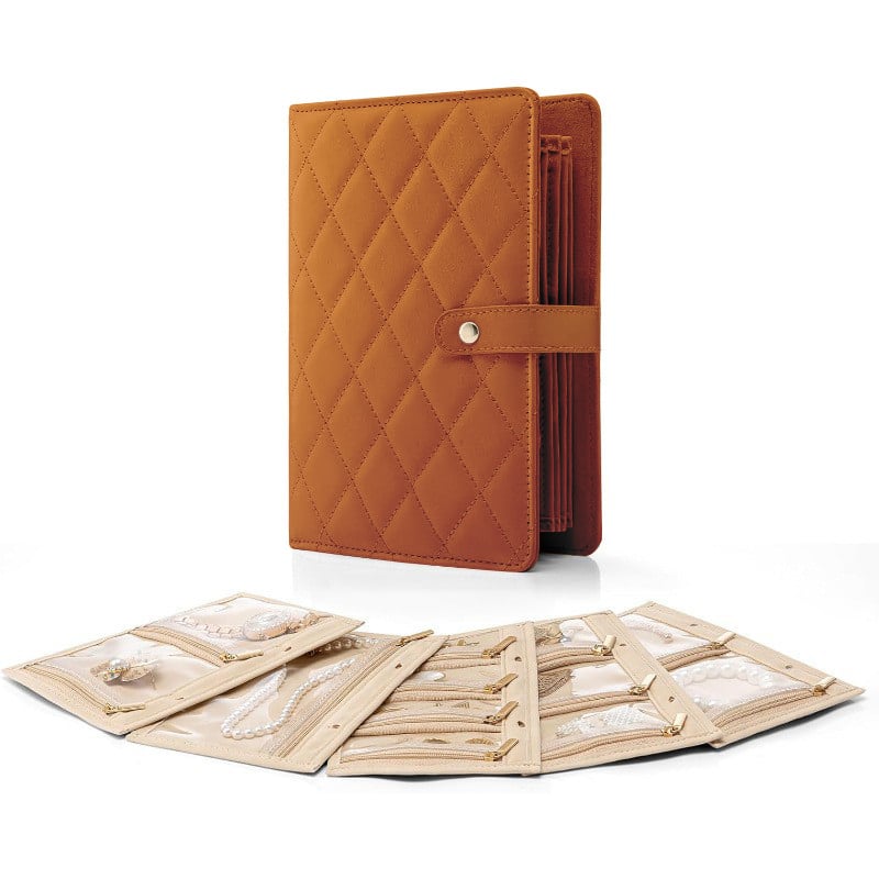 PU Leather Travel Jewelry Organizer Book