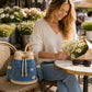 Denim Crochet Bucket Bag - 2