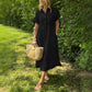 Women’s Striped Button-Down Midi Shirt Dress