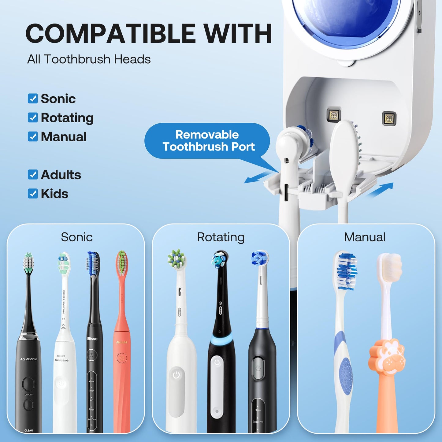 Automatic UV sterilization Sanitizing Smart Toothbrush Holder