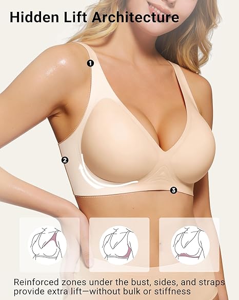 Deep V Wireless Soft Support Push Up Bras