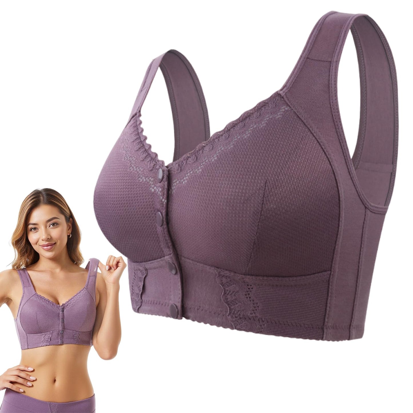Plus Size Comfortable Front Breathable Bras
