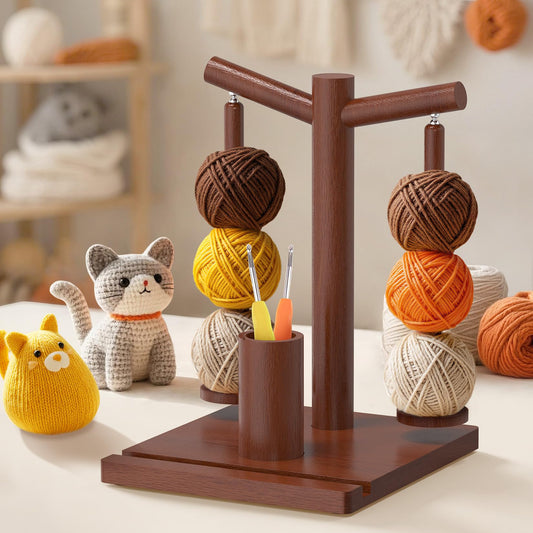 HangerSpace Wooden Yarn Holder for Crocheting and Knitting