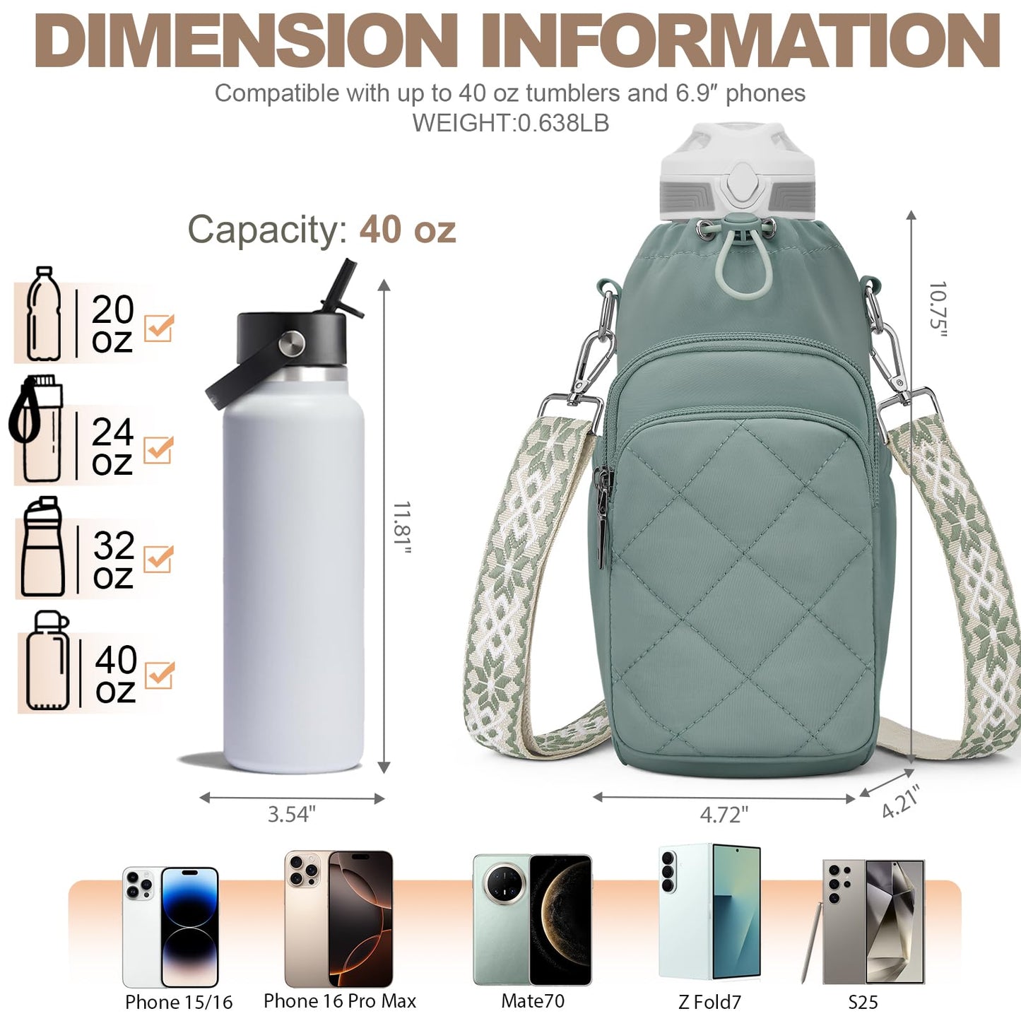 Shoulder Bag with Water Bottle Pocket