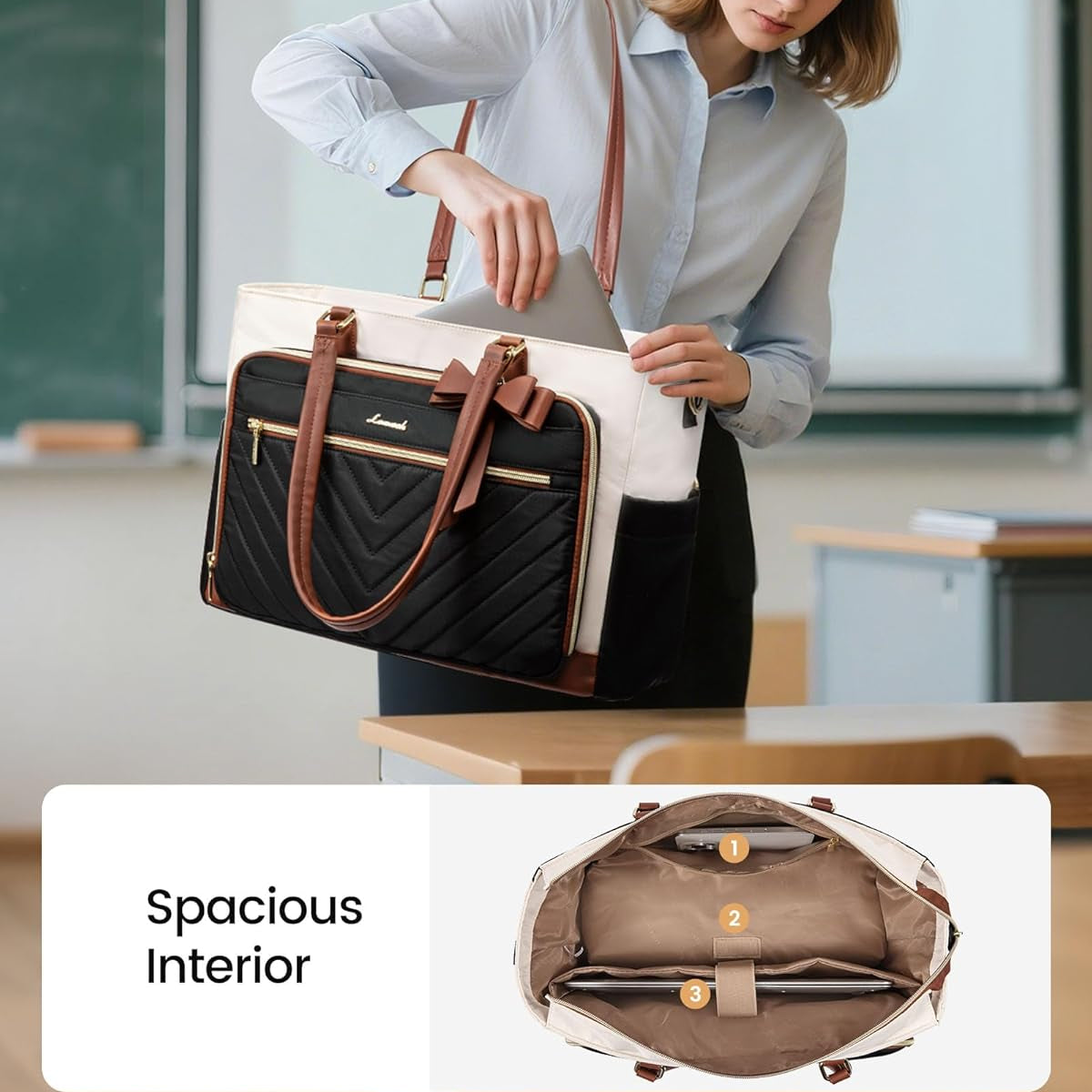 Lunch Bag for Women with Insulated Lunch Compartment