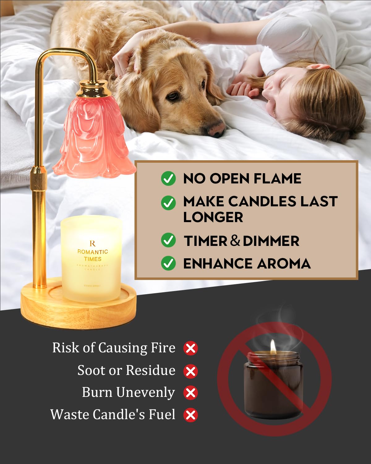 Adjustable Flower Warmer Small Candle Lamp (No Candle)