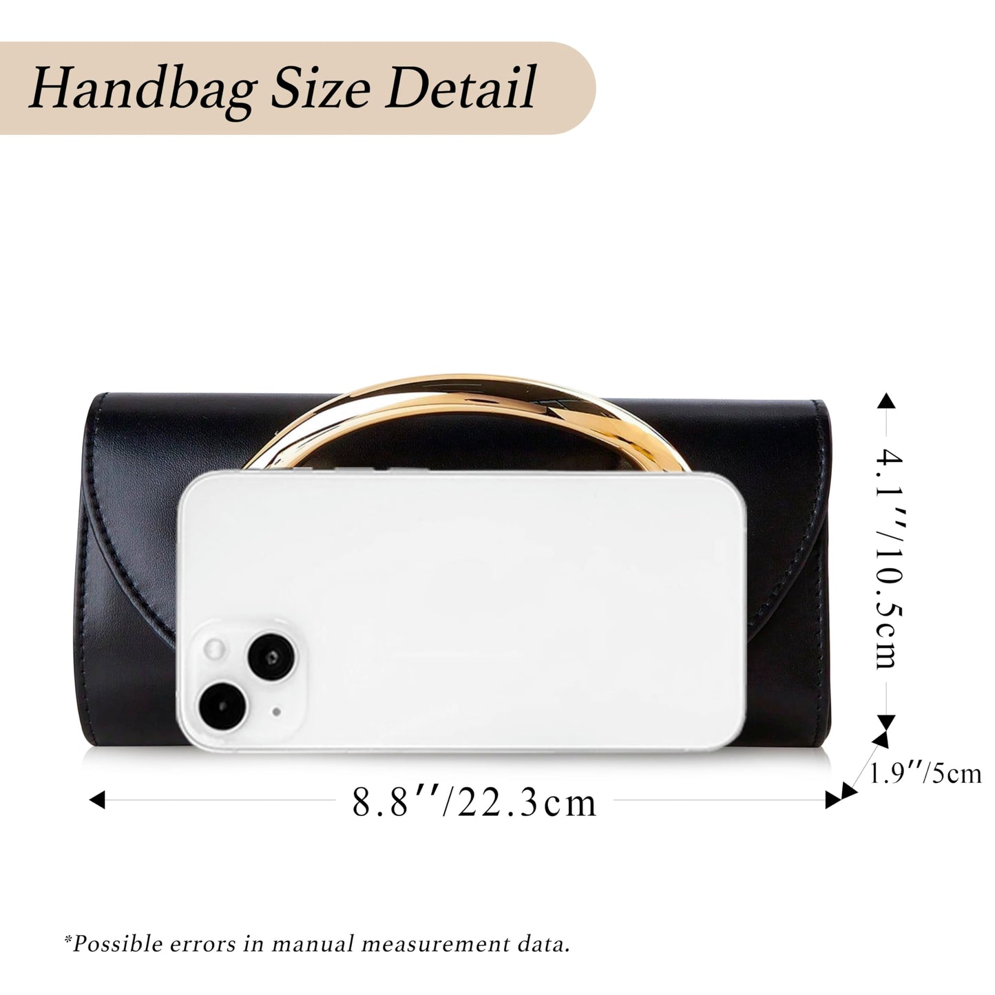 Metal Handle Metallic Clutch Purse