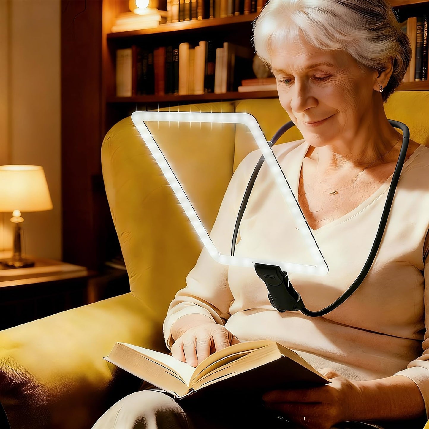 Large Hands-Free Magnifying Glass with 50 Ultra-Bright LED Light