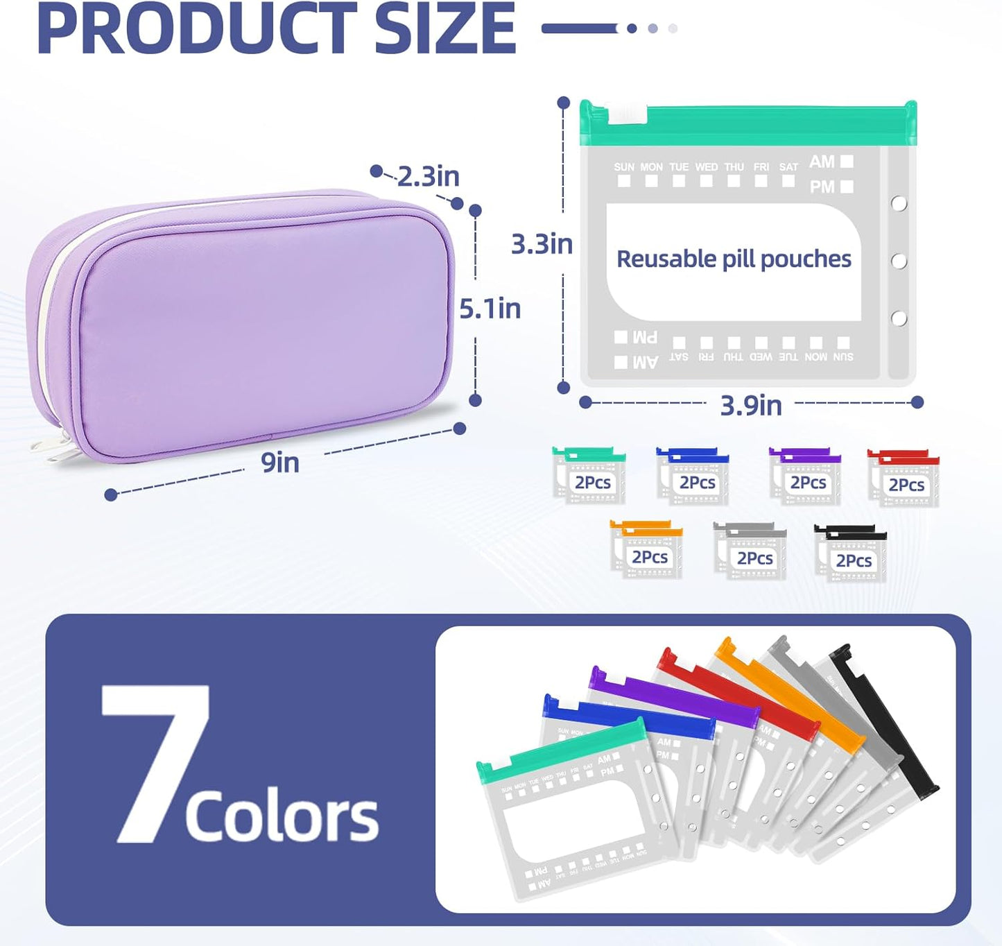 Waterproof Weekly Pill Organizer Pouch Set