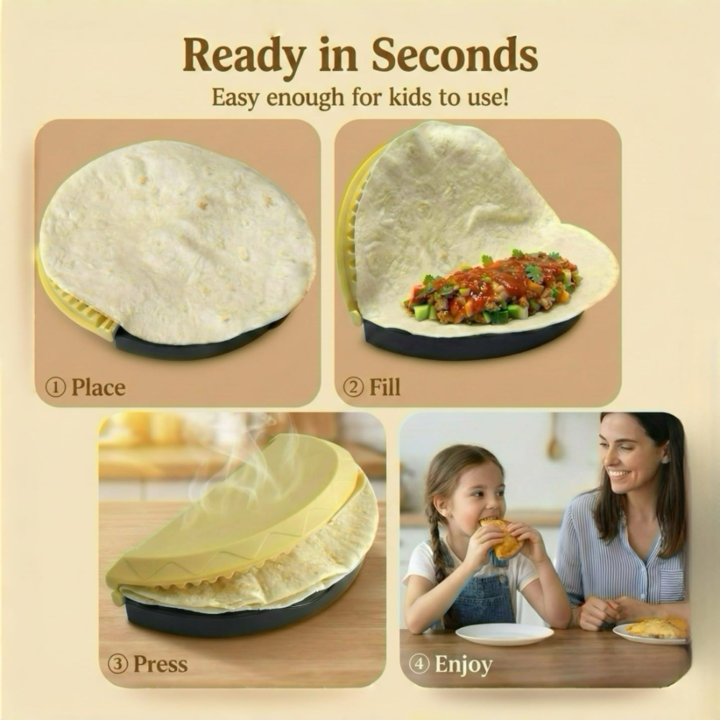 3-in-1 Adjustable Toasted Sandwich Tortilla Sealer