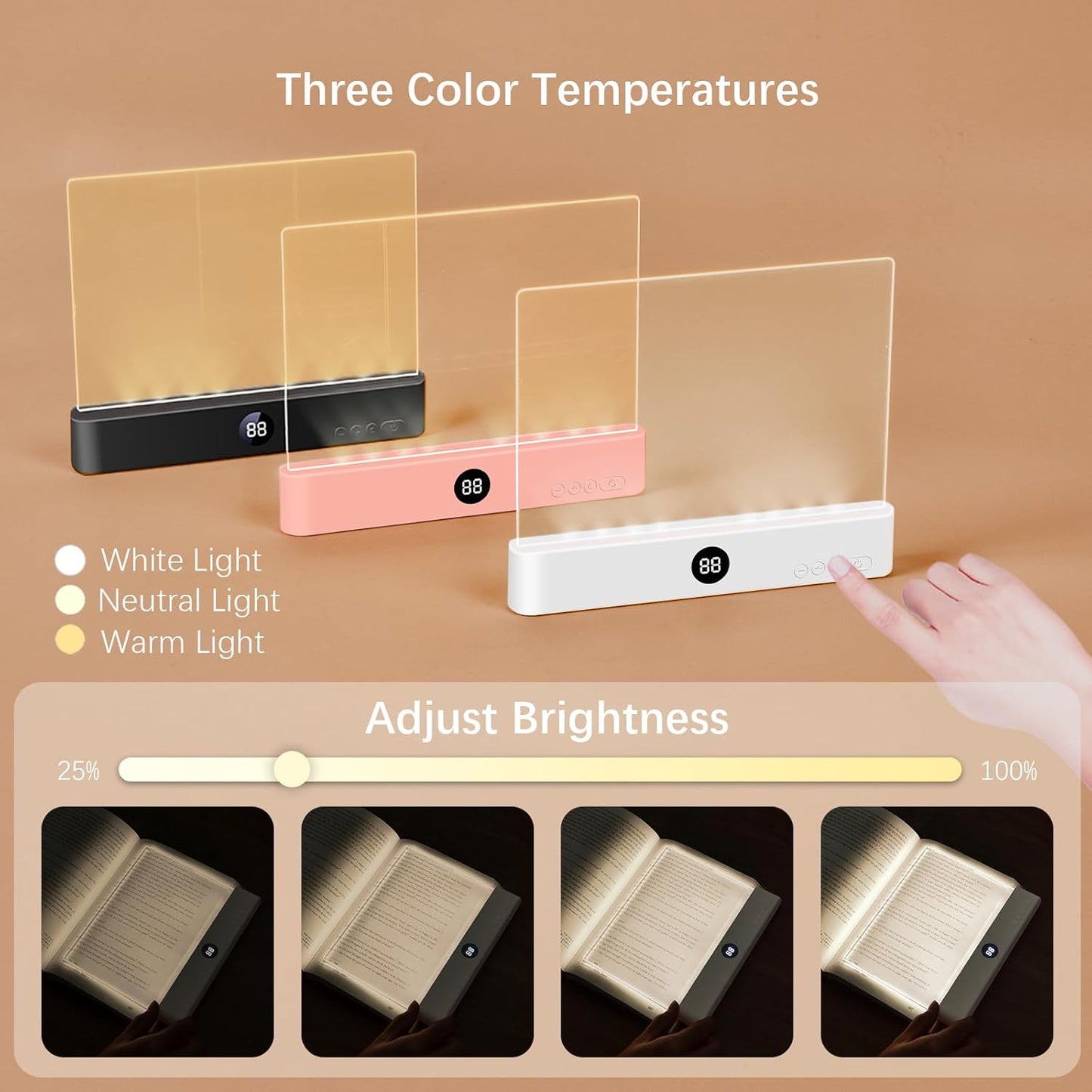2 in 1 LED Rechargeable Reading Book Light