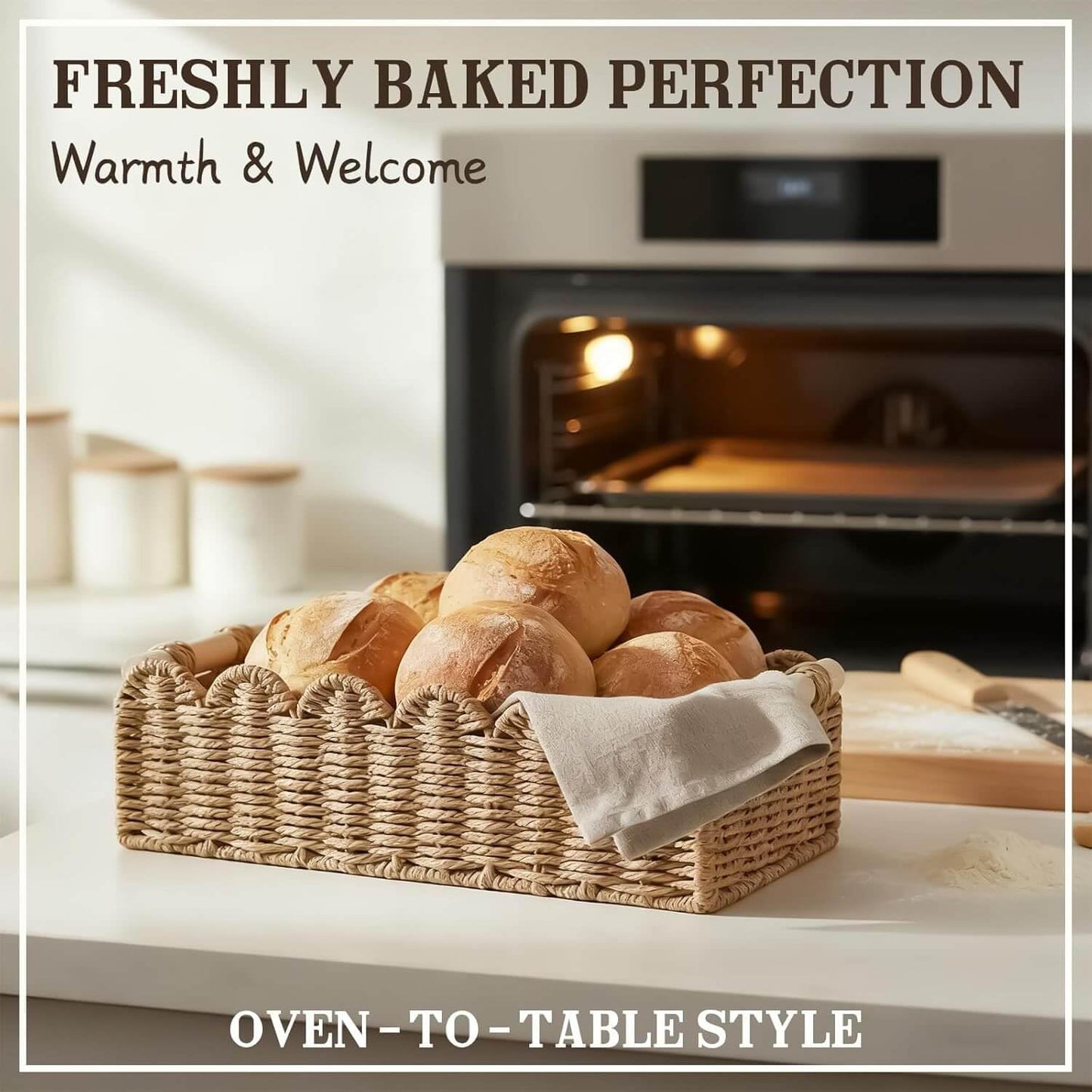 2 Pack Handmade Storage Basket with Handle
