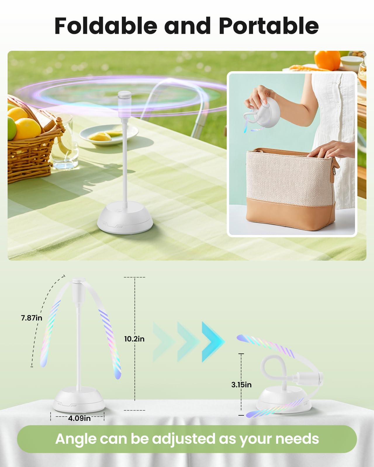 Portable Fly Repellent Fan for Tables