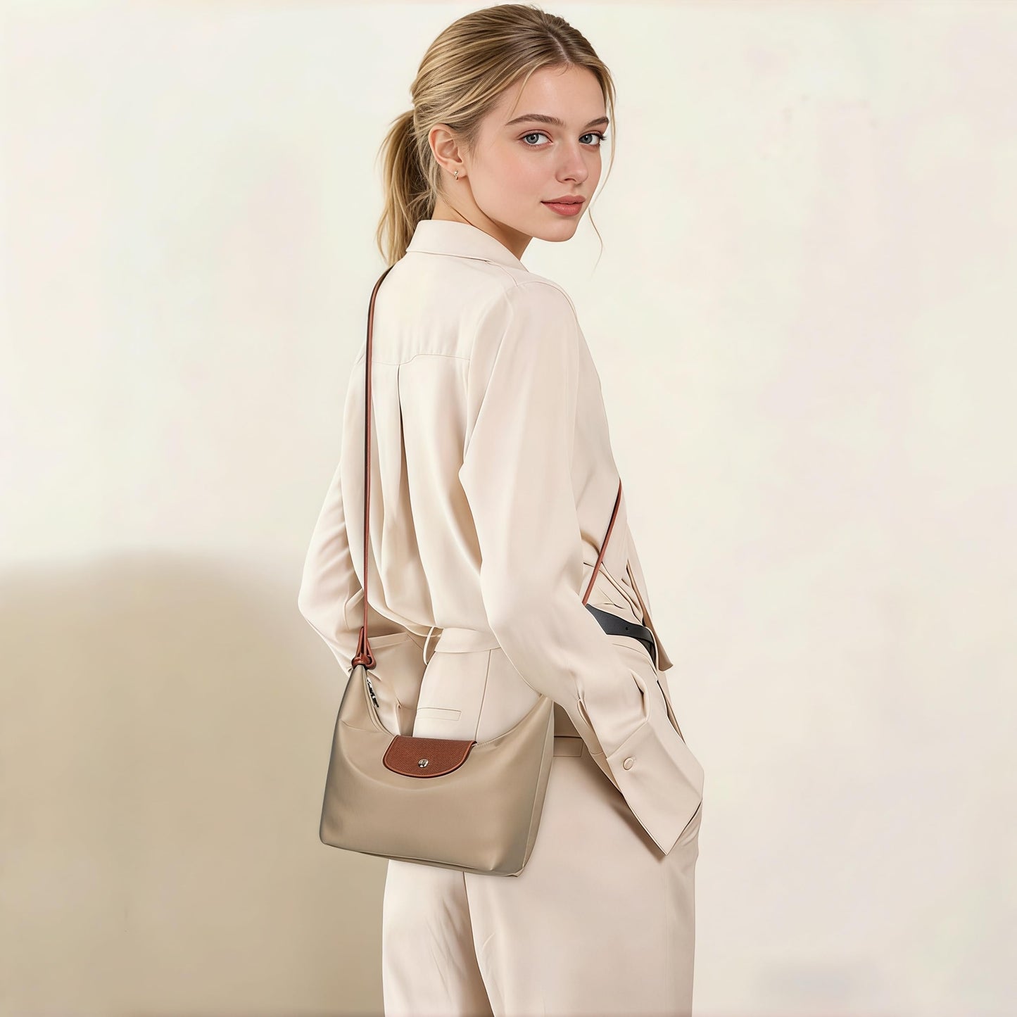 Three Looks Minimalist Crescent Convertible Bag