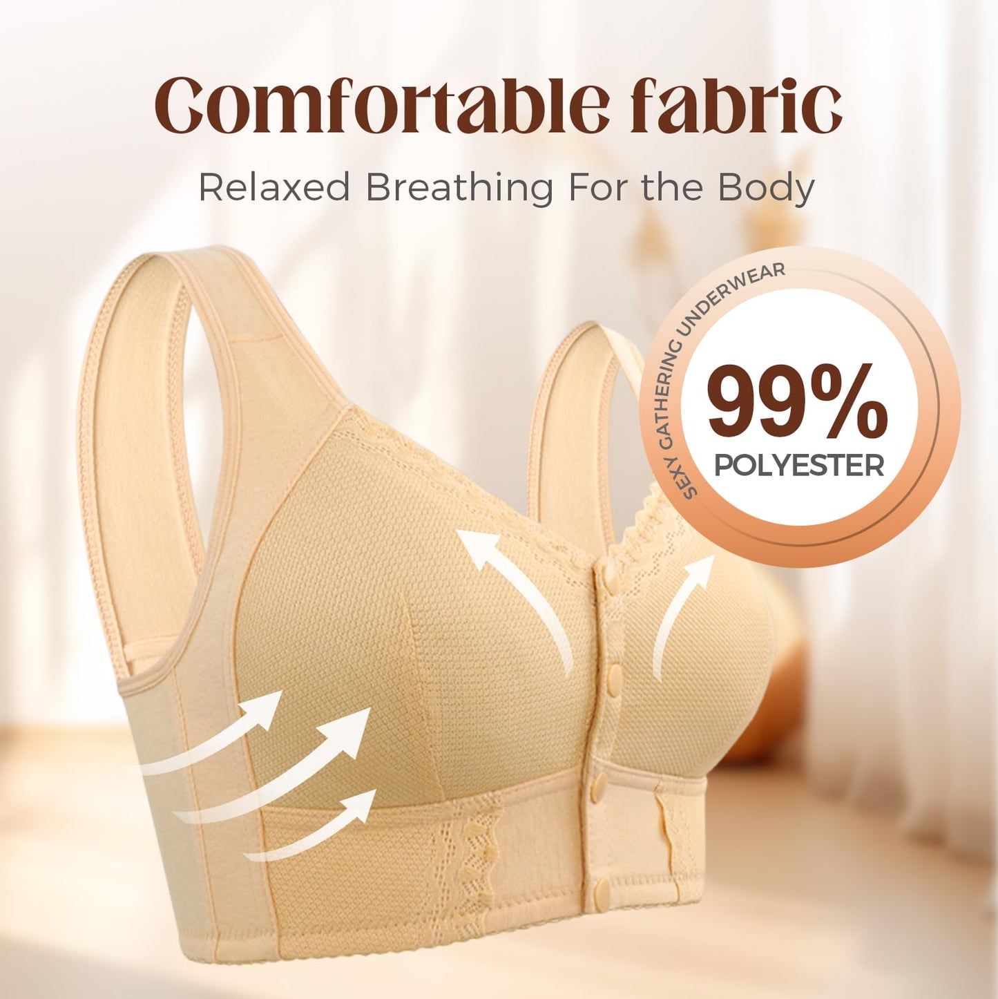 Plus Size Comfortable Front Breathable Bras