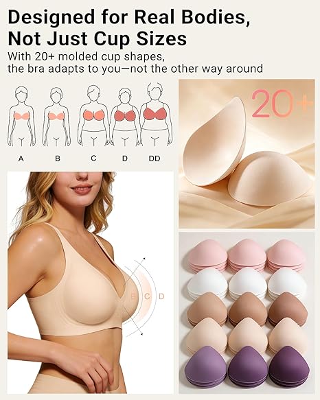 Deep V Wireless Soft Support Push Up Bras