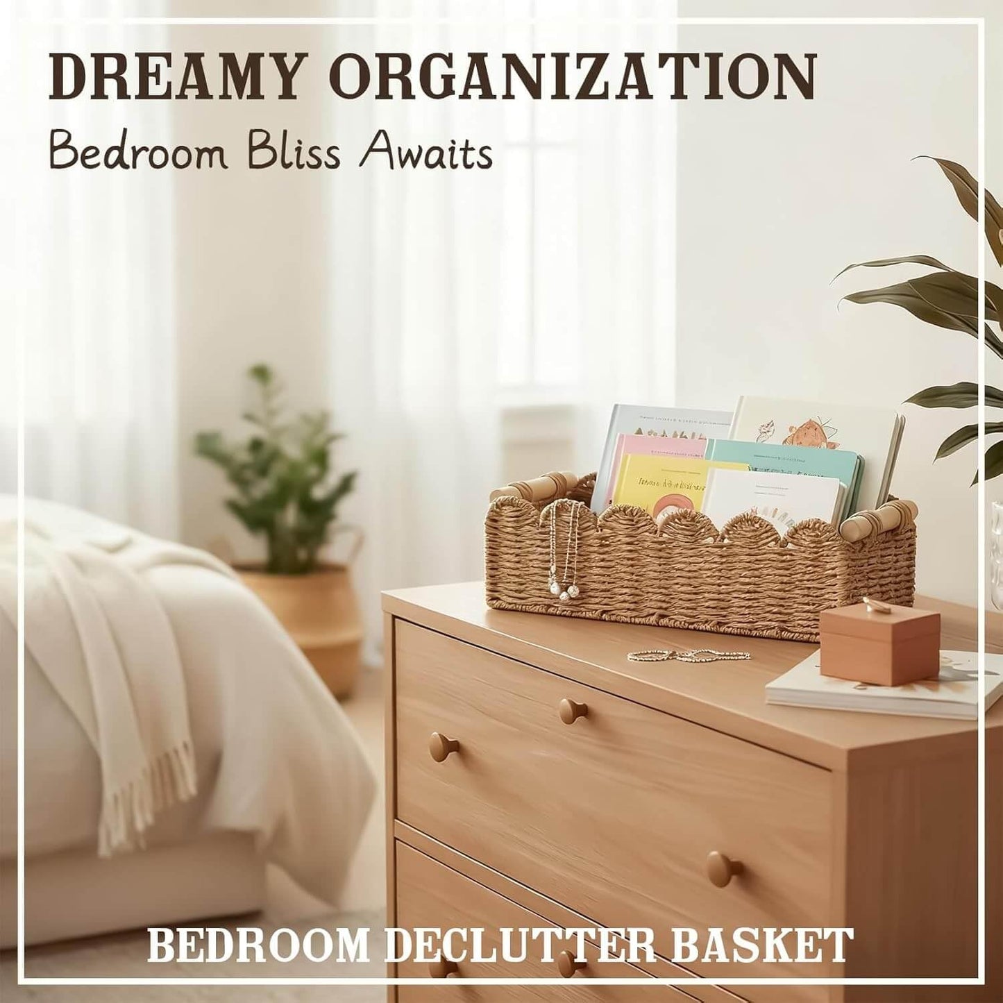 2 Pack Handmade Storage Basket with Handle