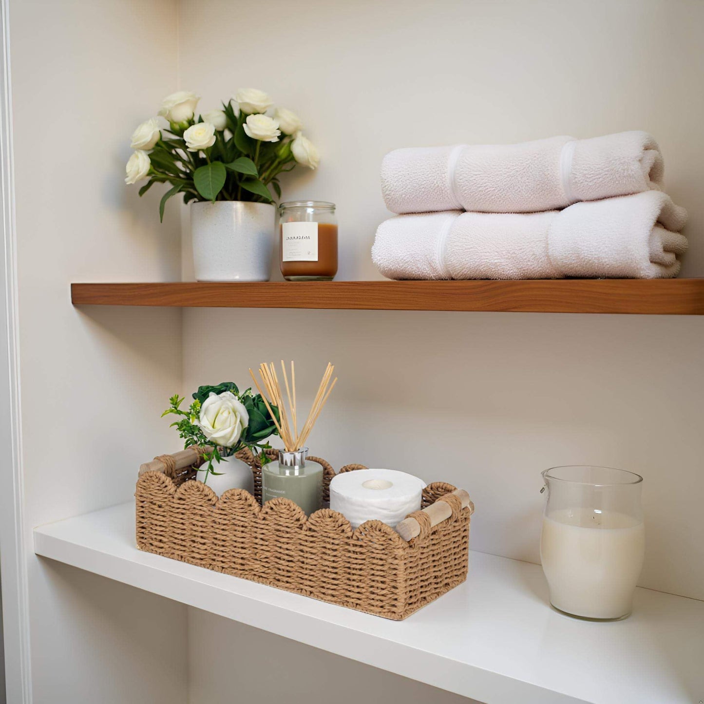 2 Pack Handmade Storage Basket with Handle