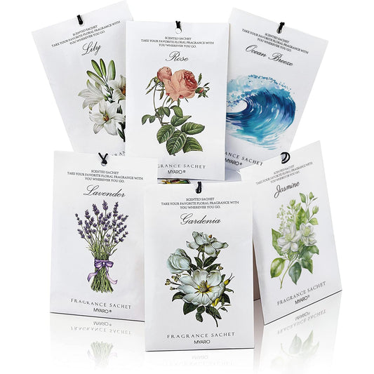12 Pack Assorted Floral Scented Sachets
