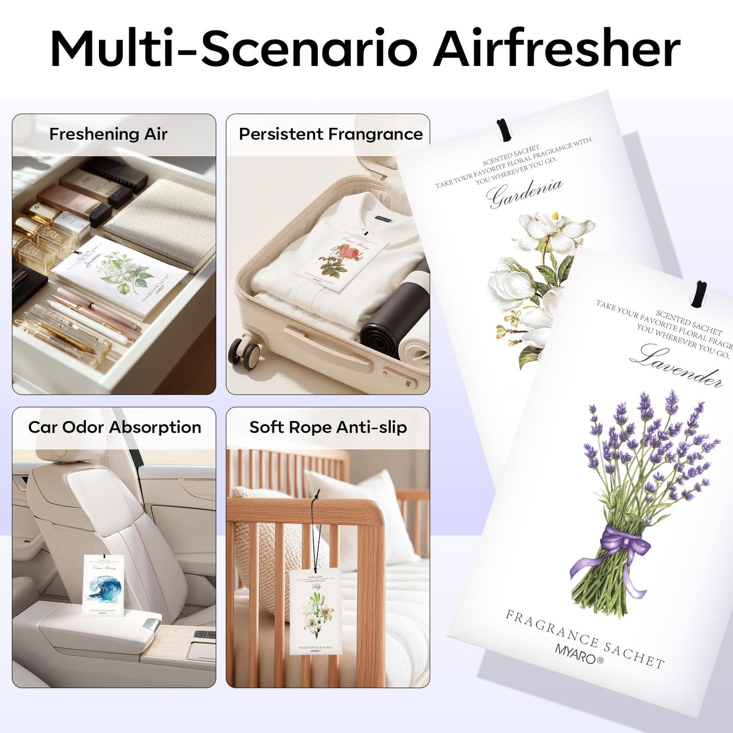 12 Pack Assorted Floral Scented Sachets