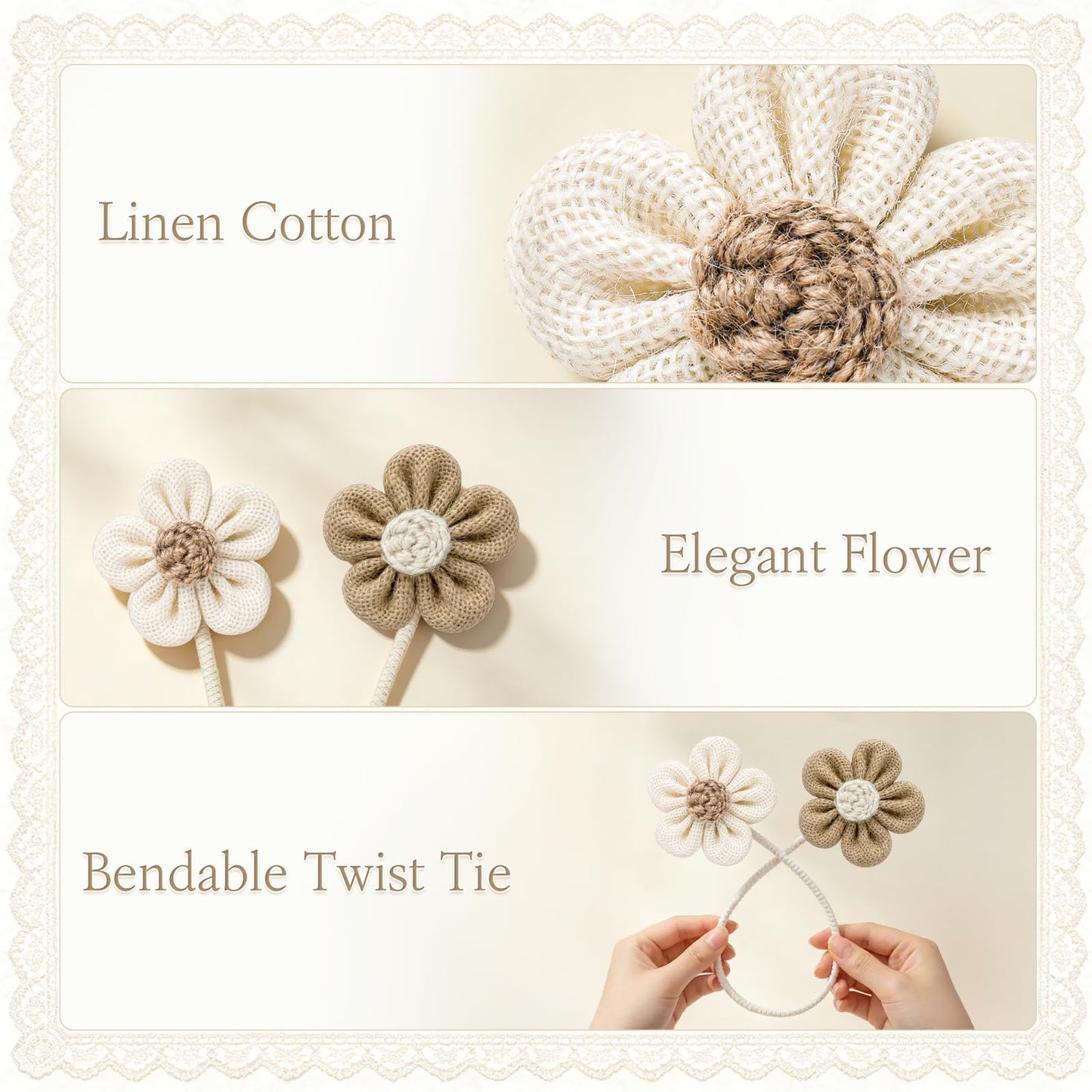 Twisted Boho Flower Curtain Tiebacks for Curtains