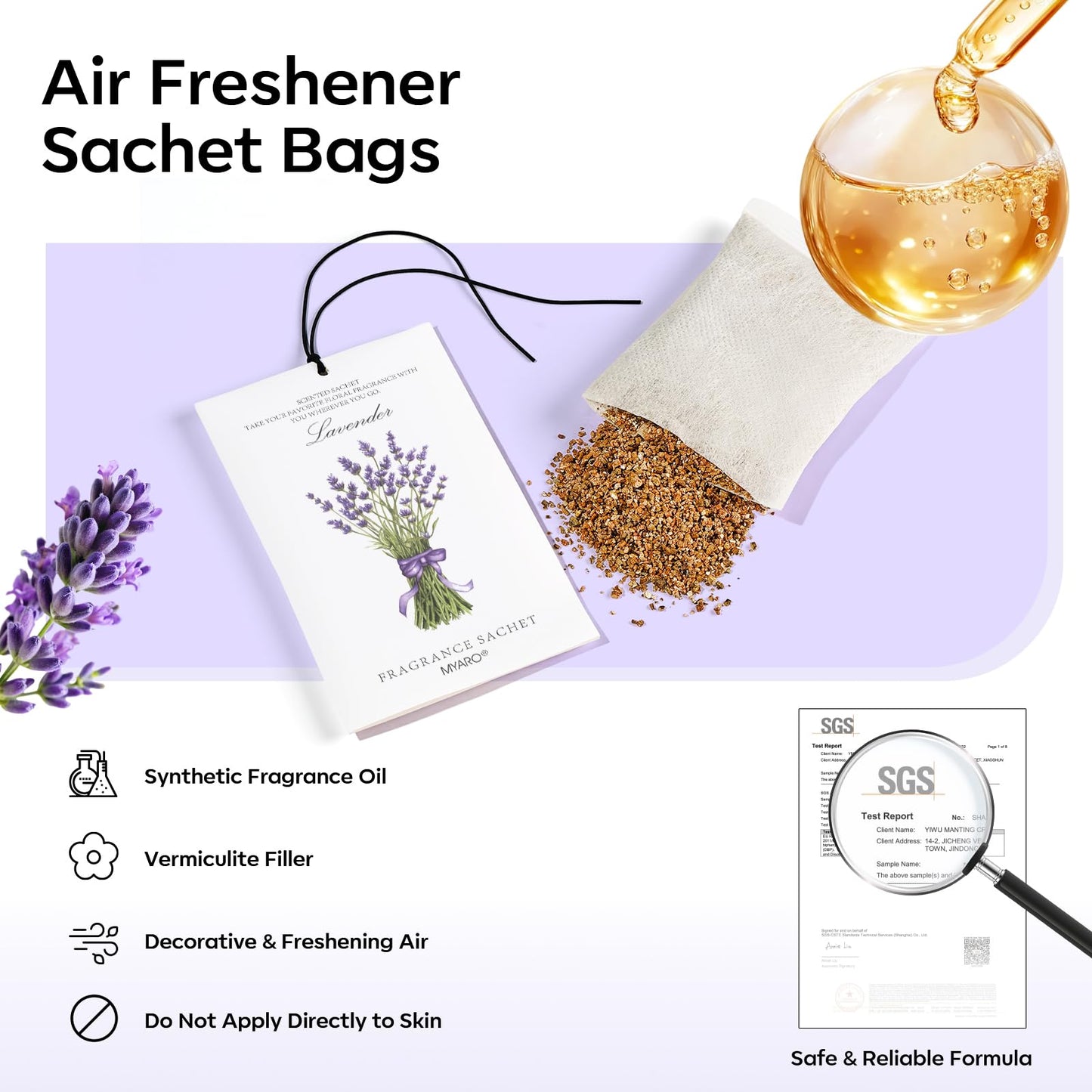 12 Pack Assorted Floral Scented Sachets