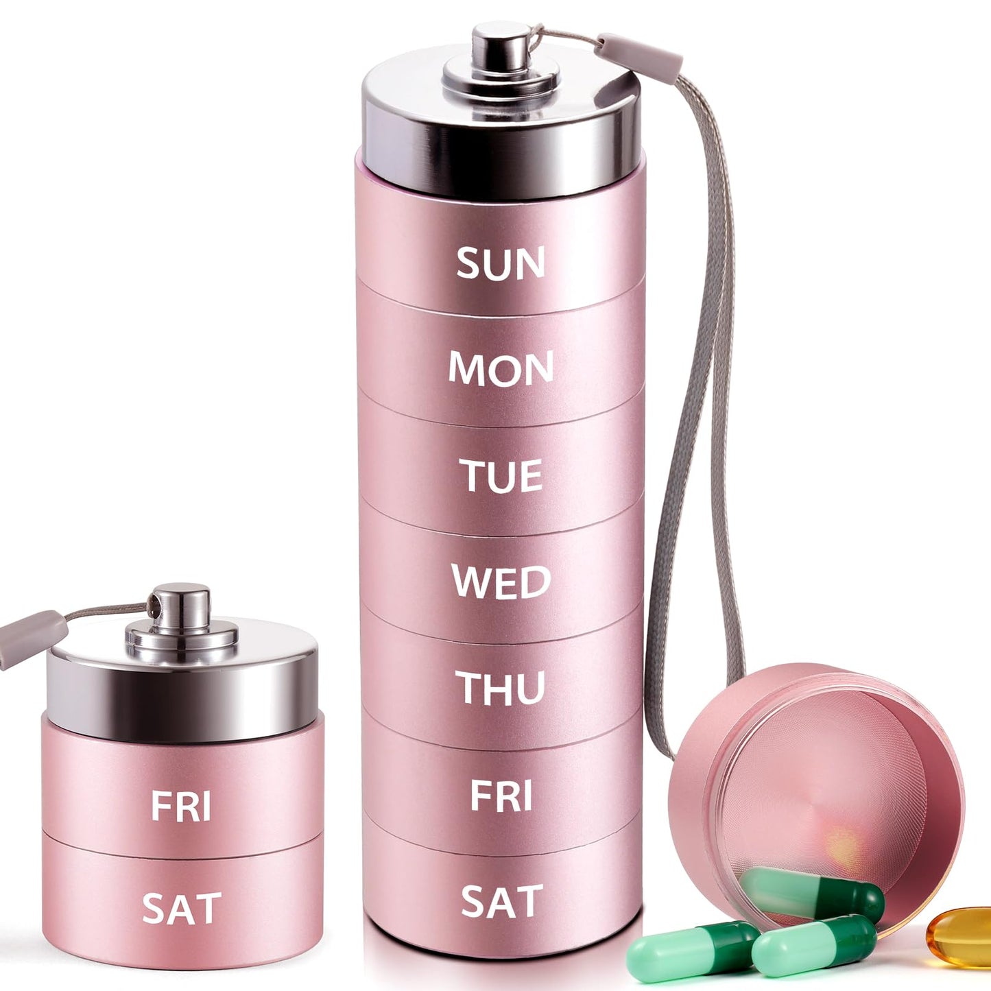 Metal Travel Large Weekly Pill Organizer