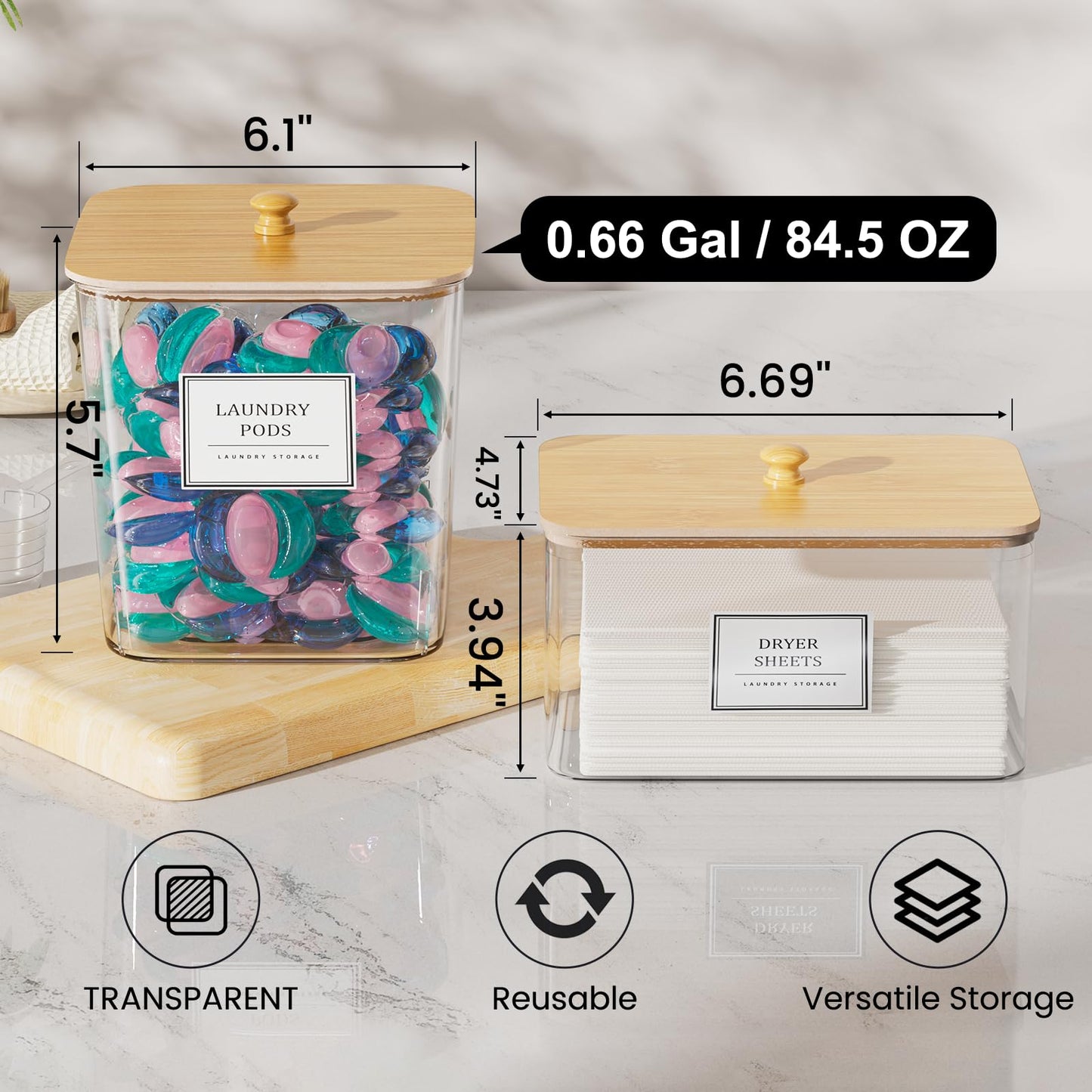 Clear Laundry Room Storage Pods Container