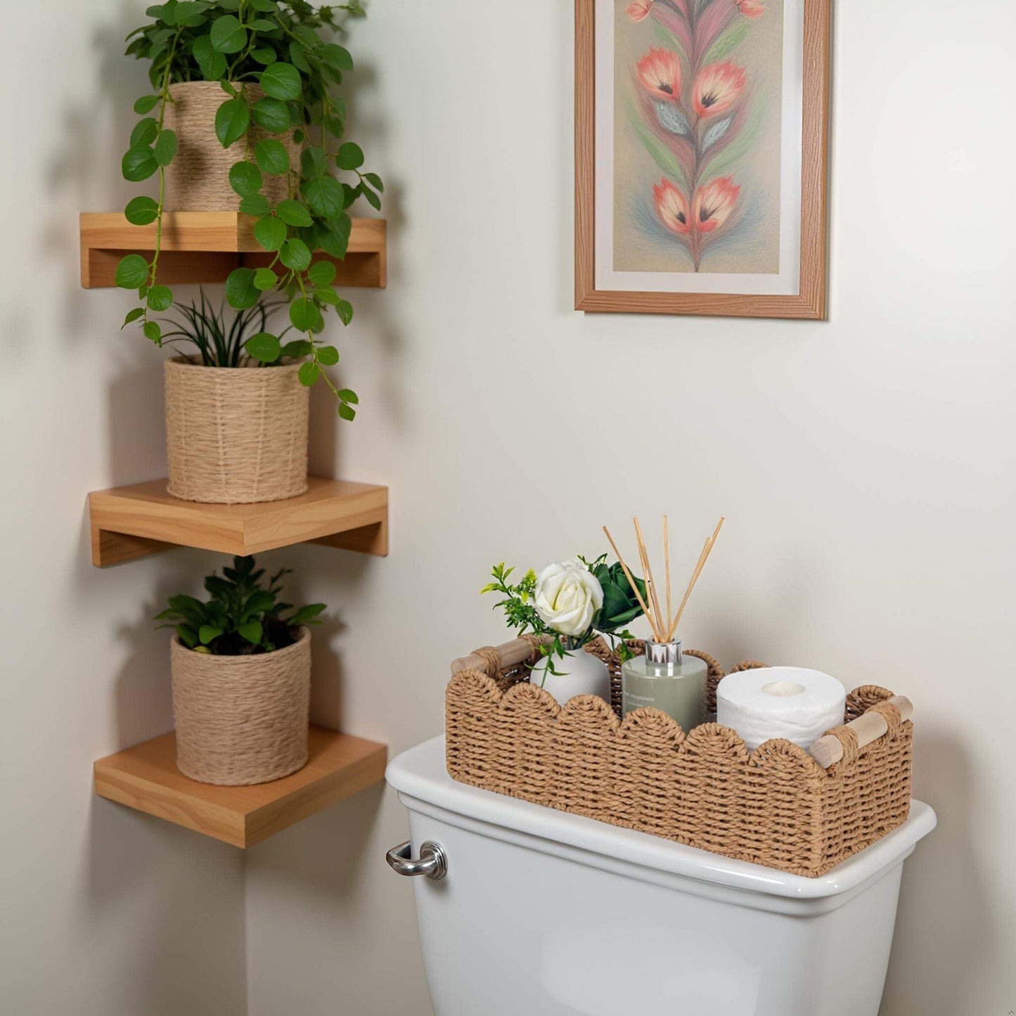 2 Pack Handmade Storage Basket with Handle