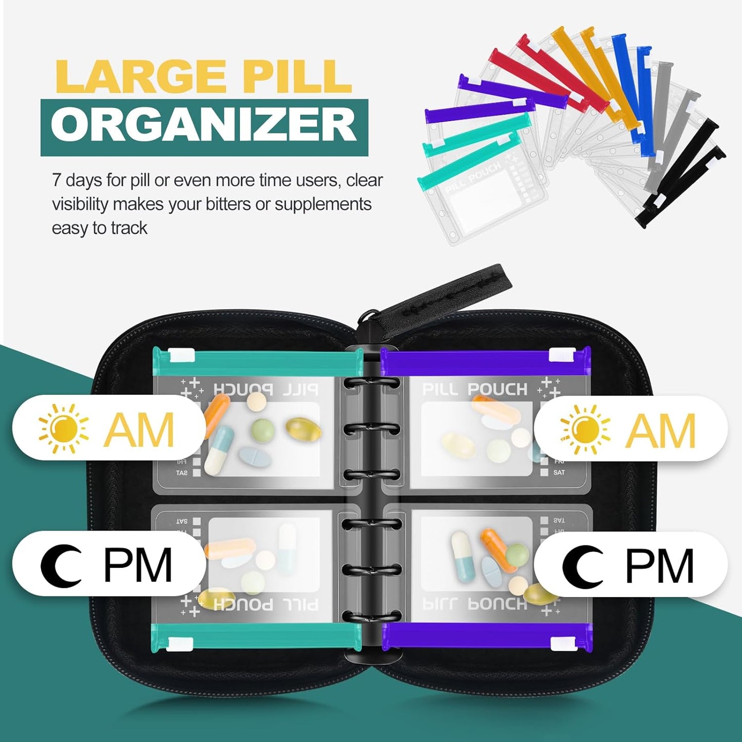 Waterproof Weekly Pill Organizer Pouch Set