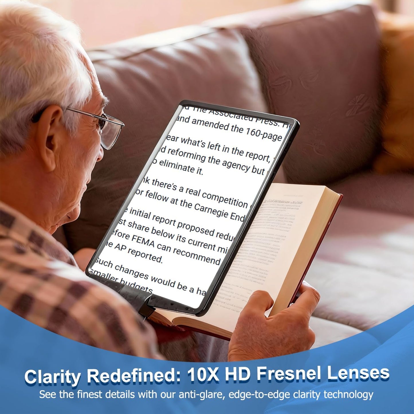 Large Hands-Free Magnifying Glass with 50 Ultra-Bright LED Light