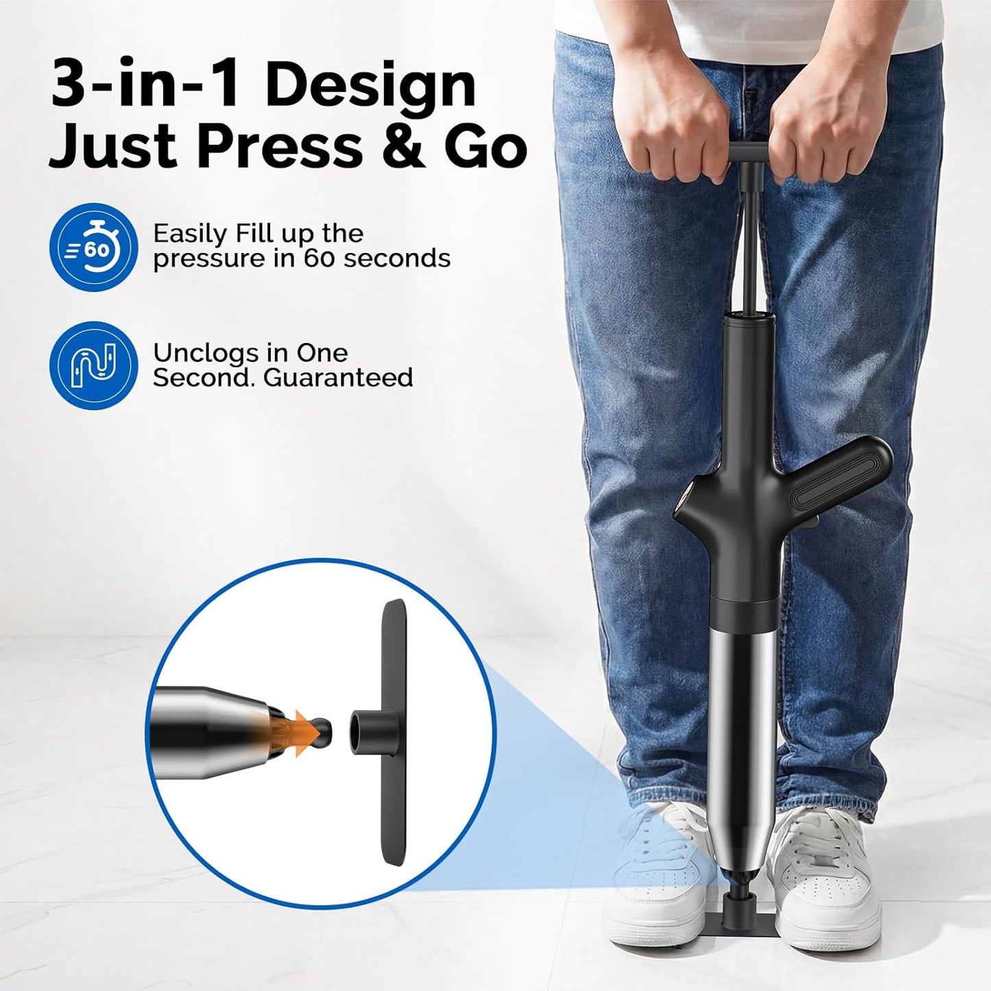 Toilet Plunger Drain Clog Remover