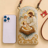 Holy Family Nativity Quilted Slim Phone Crossbody Bag