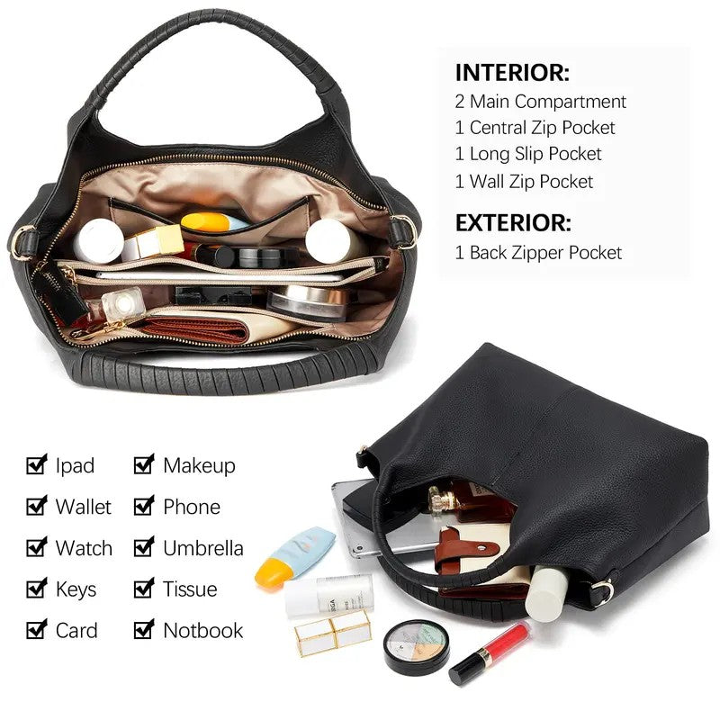 Large Capacity for Commuting Leather Shoulder Bags