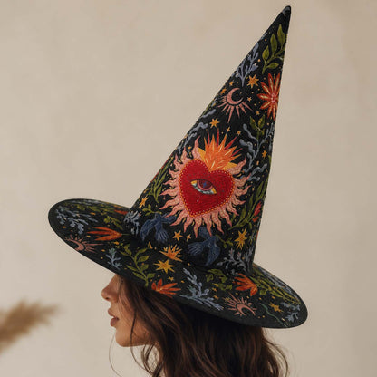 Sacred Heart Handcrafted Quilted Witch Hat