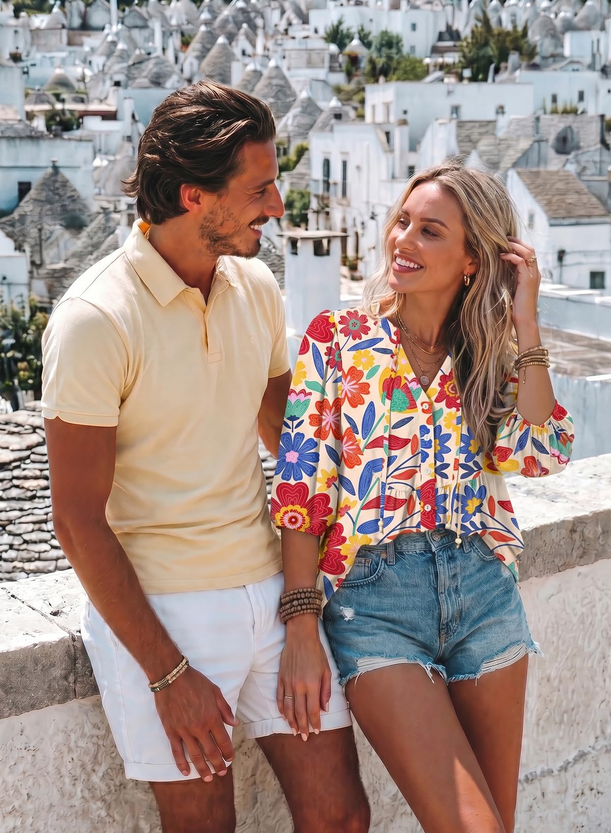 Boho Floral Button Down V Neck Blouses Shirts