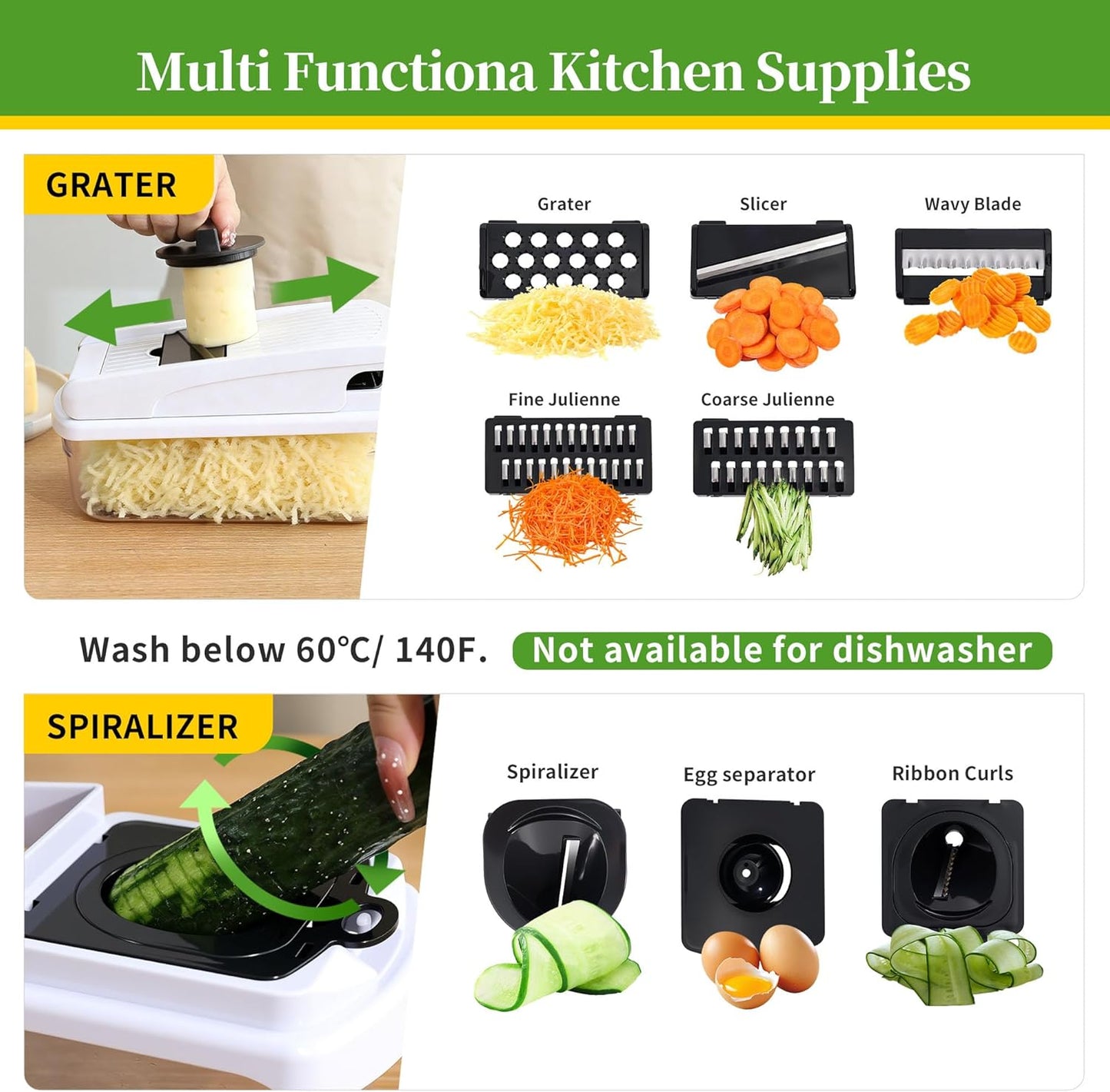 18-in-1 Vegetable Chopper Mandoline Slicer for Kitchen