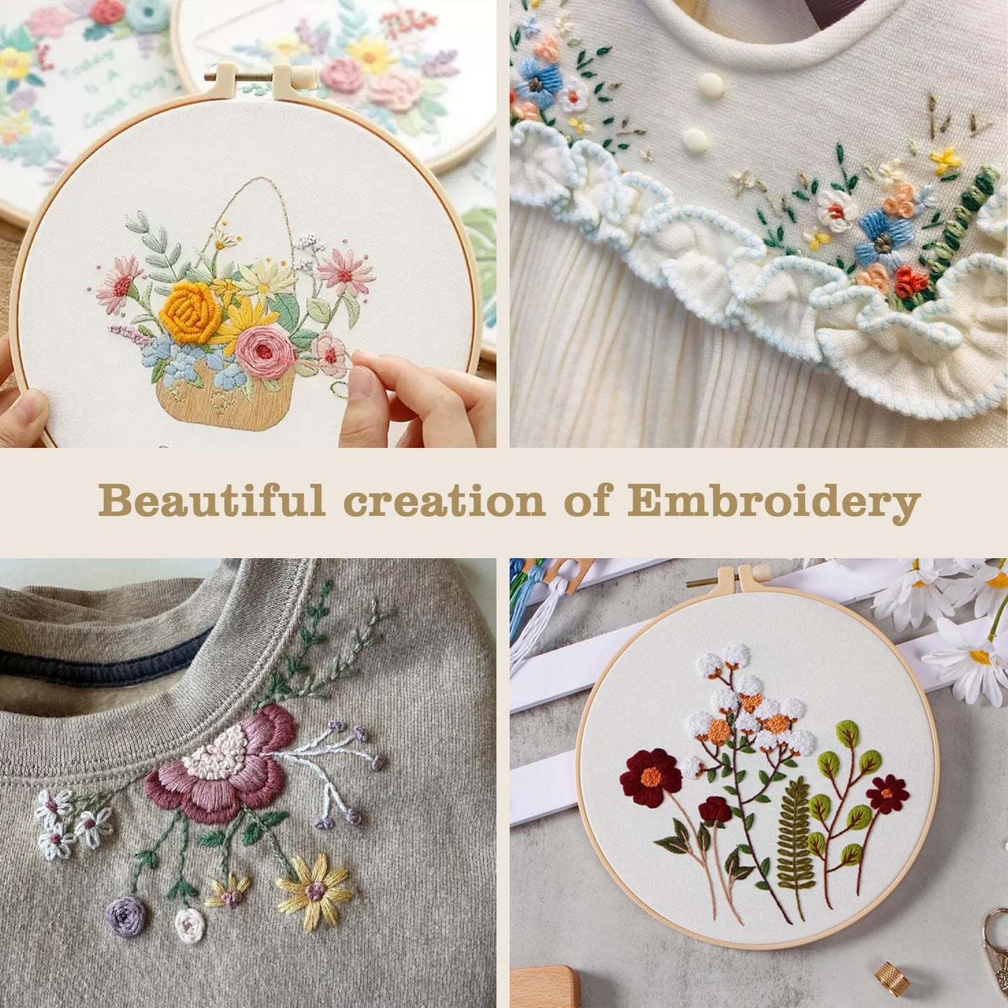 Portable Embroidery Stitch Book Kit for Adults & DIY Craft Enthusiasts