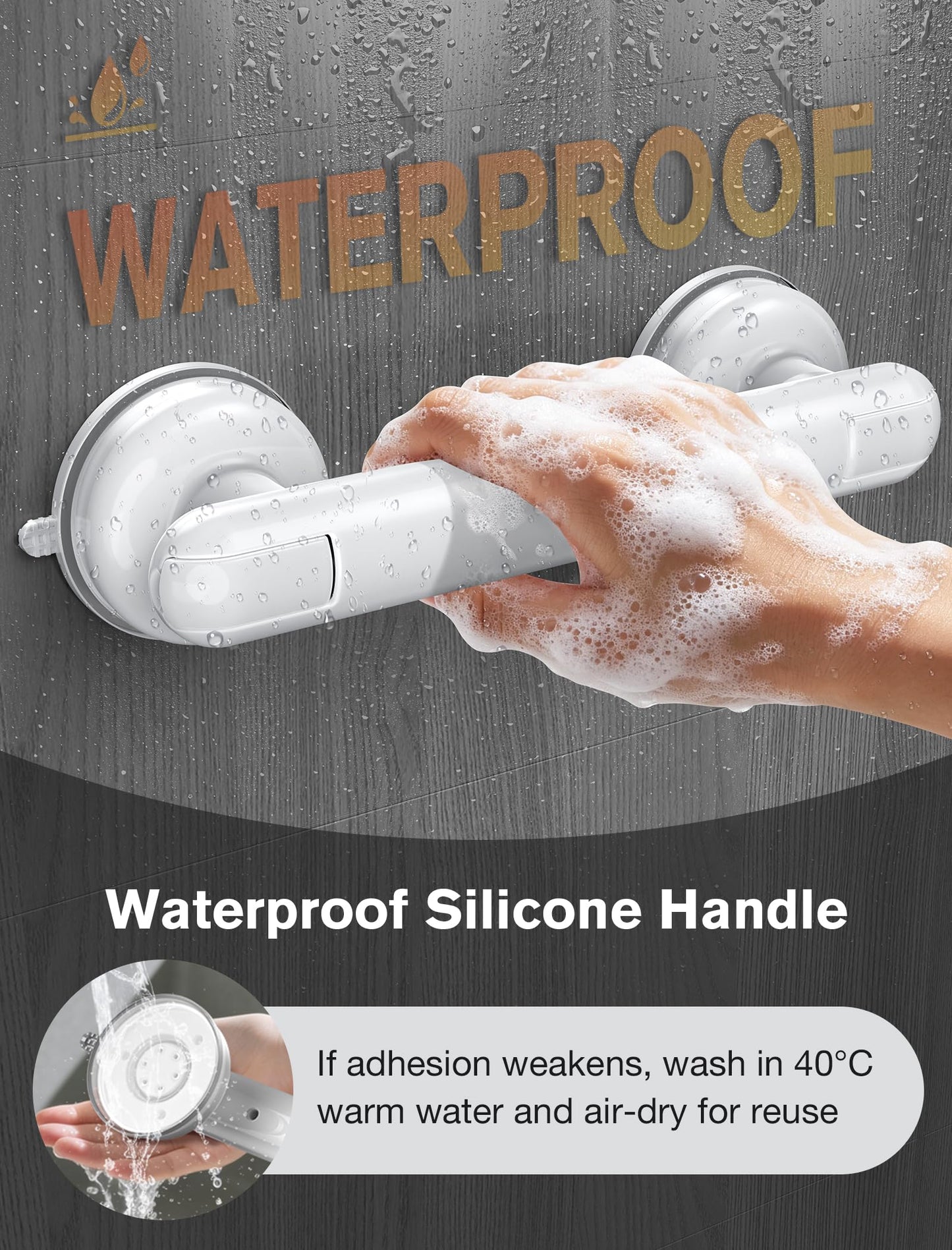 No Drilling Heavy Duty Suction Grab Bars