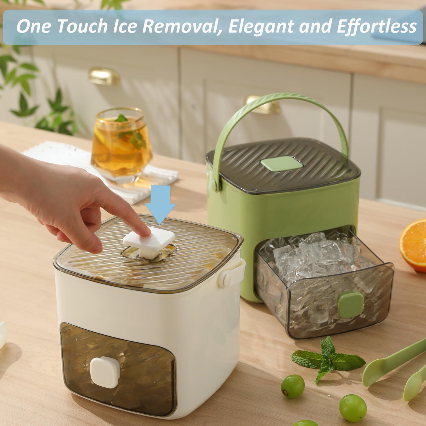 Ice Maker & Storage Bin -Instant Ice Cubes in Seconds