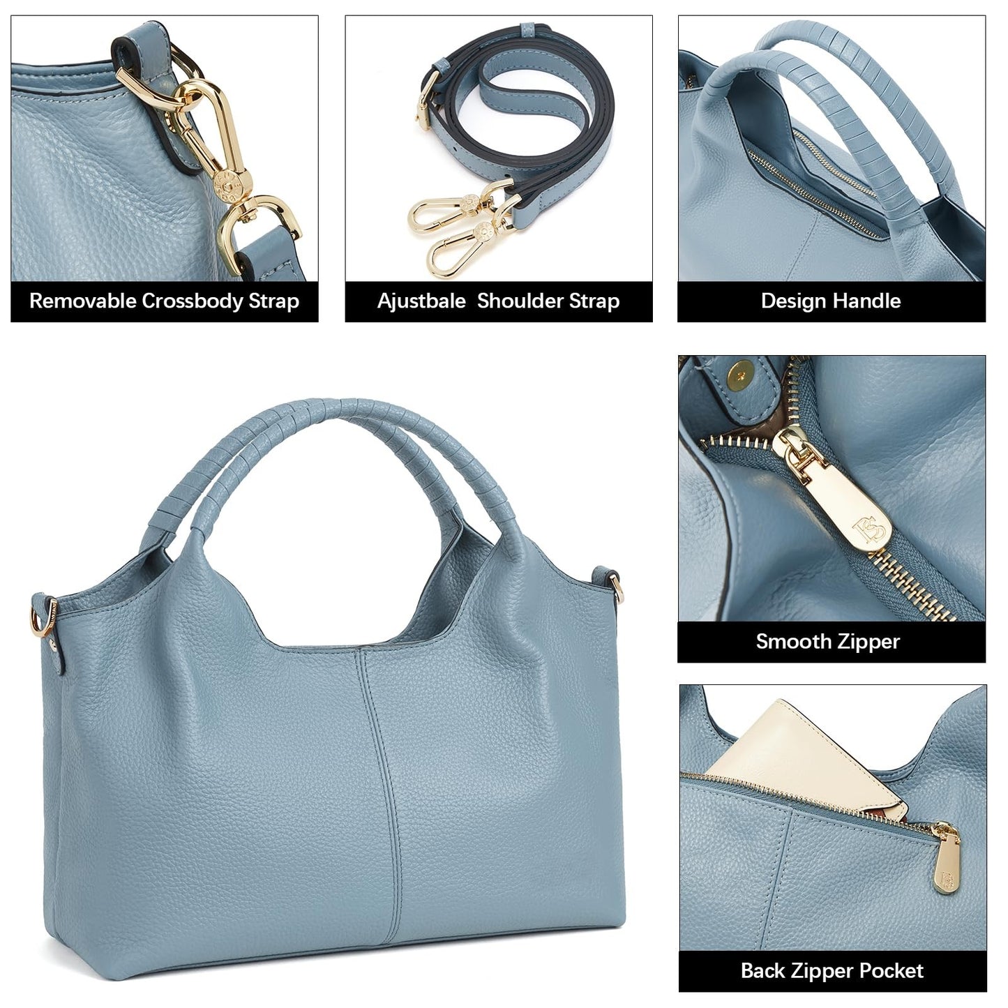 Large Capacity for Commuting Leather Shoulder Bags