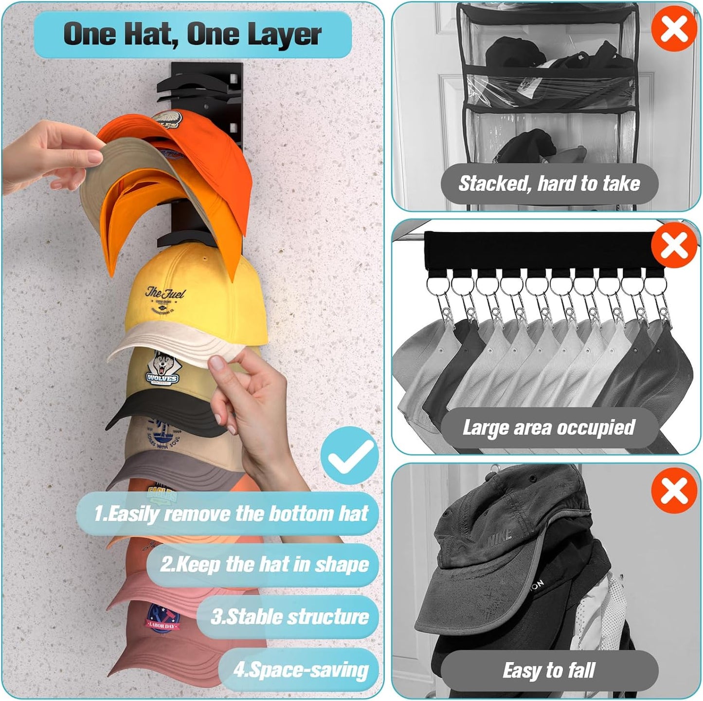 Hat Organizer Rack for Door