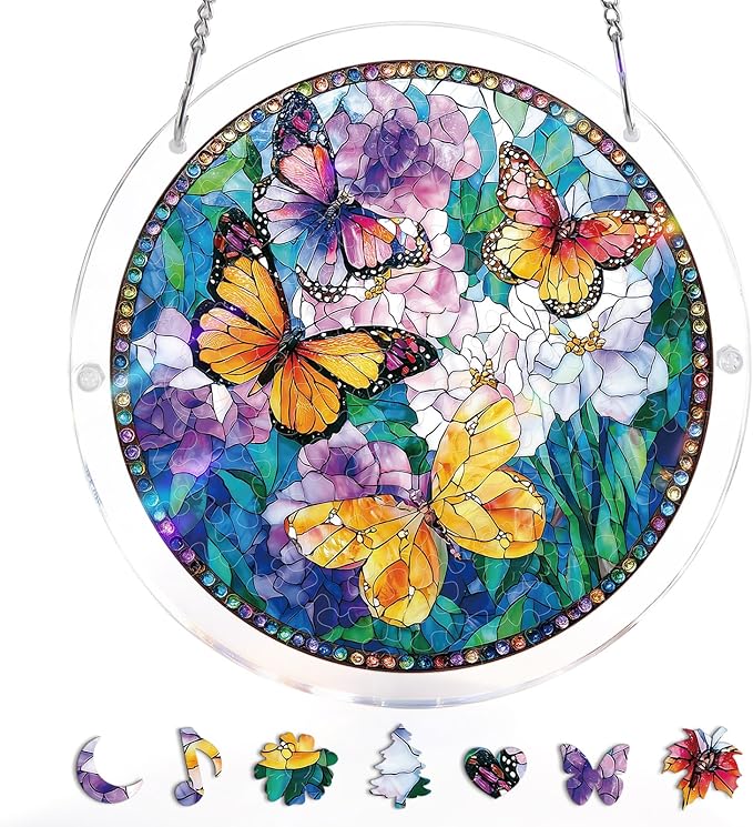 Buy 2 Get Free 1-Colorful Birds of Spring Sun Catchers Window