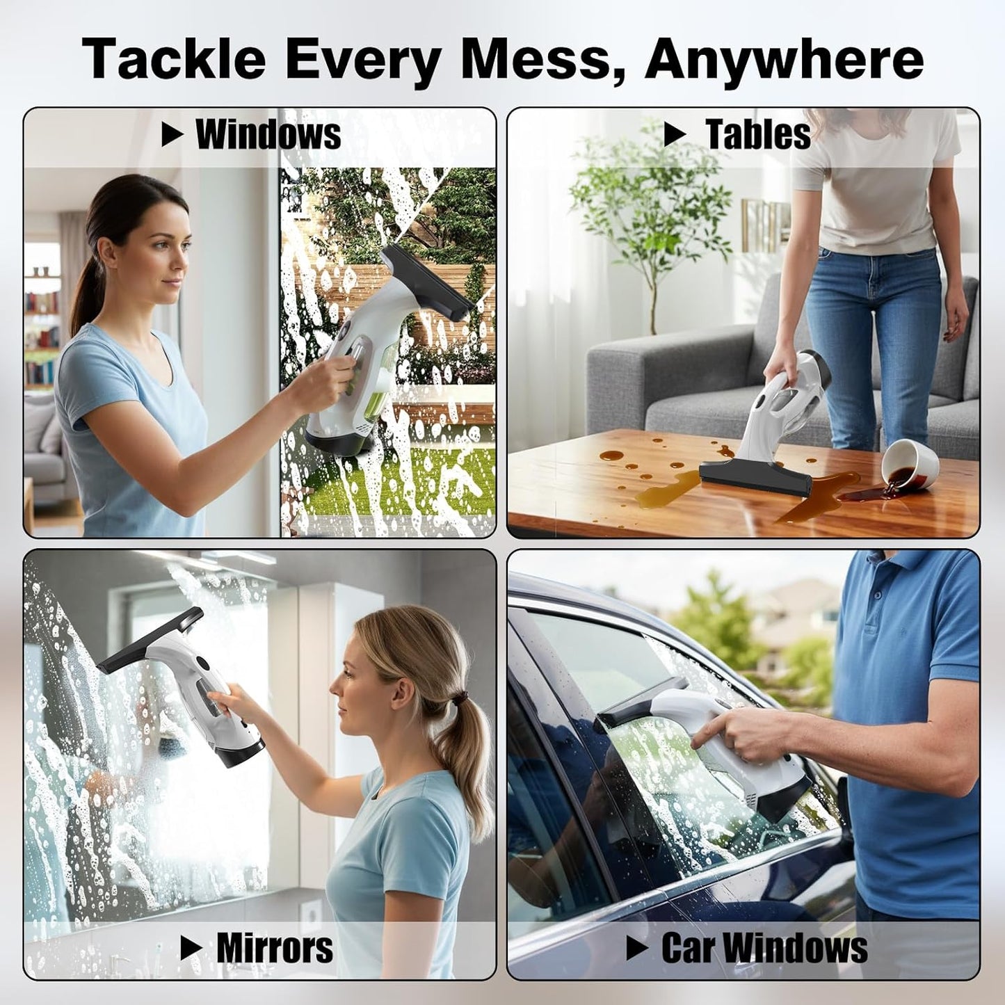 Window Vacuum Squeegee Cordless Cleaner Set