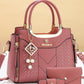 3 PCS Women's Elegant Embroidered Pattern Tote Bag